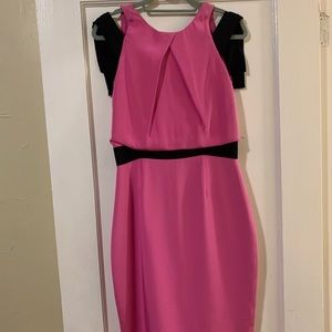 Prabal Gurung Pink Black Silk Dress 8 NWT